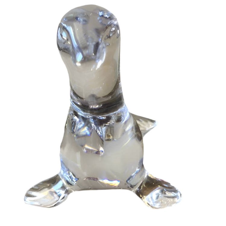 Daum France Seal Crystal Figurine