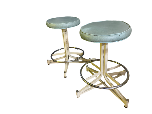 Vintage Mid-Century Modern Swivel Stools – Set of 2