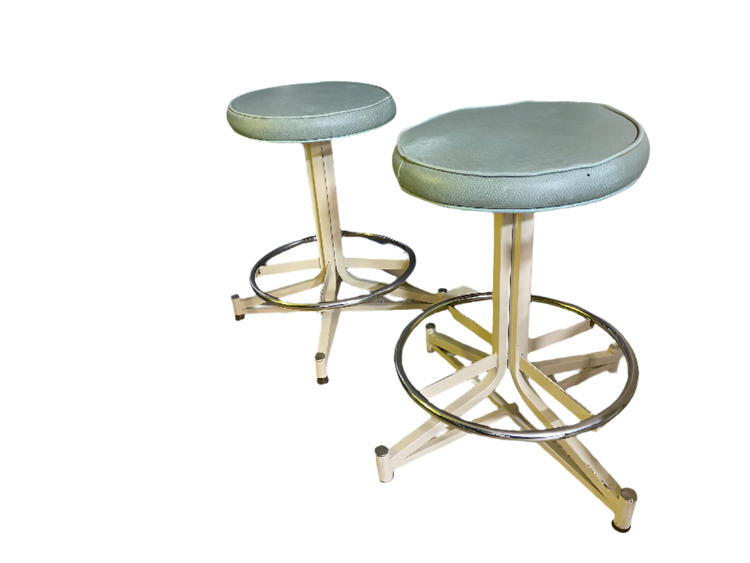 Vintage Mid-Century Modern Swivel Stools – Set of 2