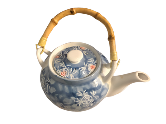 Japanese Ceramic & Bamboo Handle Teapot