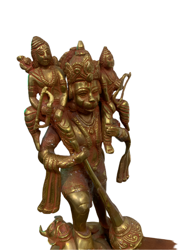 Vintage Solid Brass Statue of Lord Hanumanji, Made in India