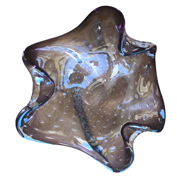 Murano Style Art Glass Bullicante Bowl/Ashtray