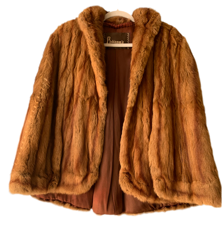 Vintage Robinson’s Real Fur Cape – Size M/L