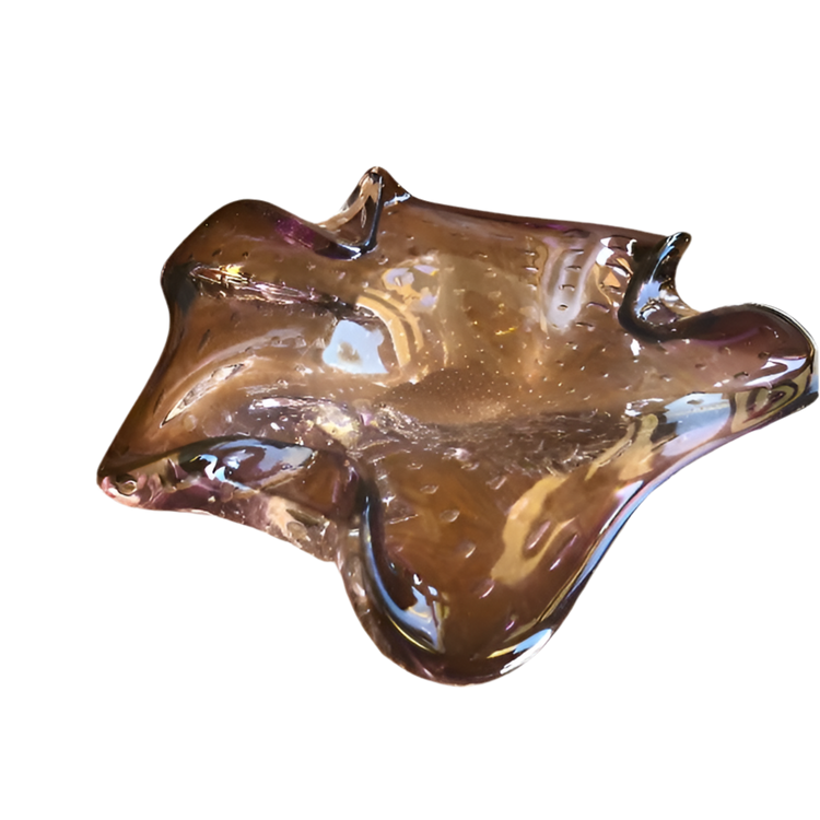 Murano Style Art Glass Bullicante Bowl/Ashtray