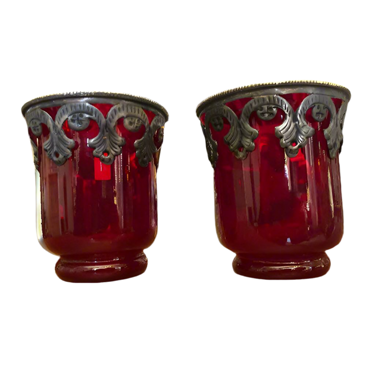 Vintage Ruby Red Glasses-Set of 2