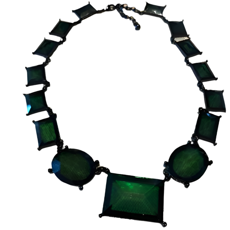 Vintage Bold Necklace Dark Green