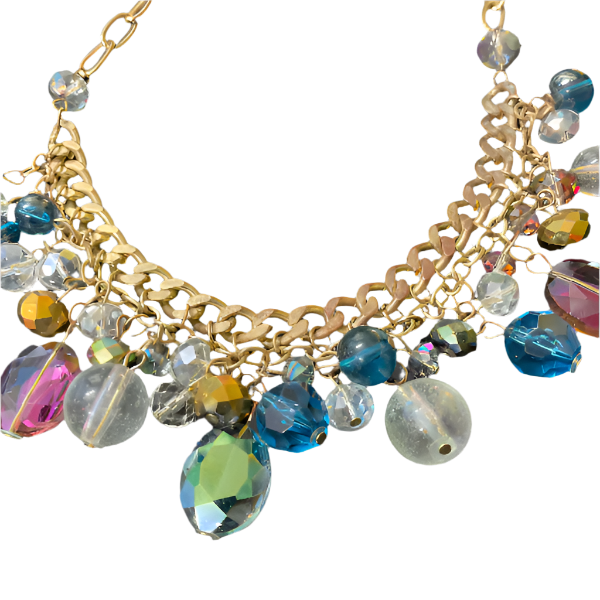 Vintage Multi-Faceted Rhinestone Bib Style Necklace