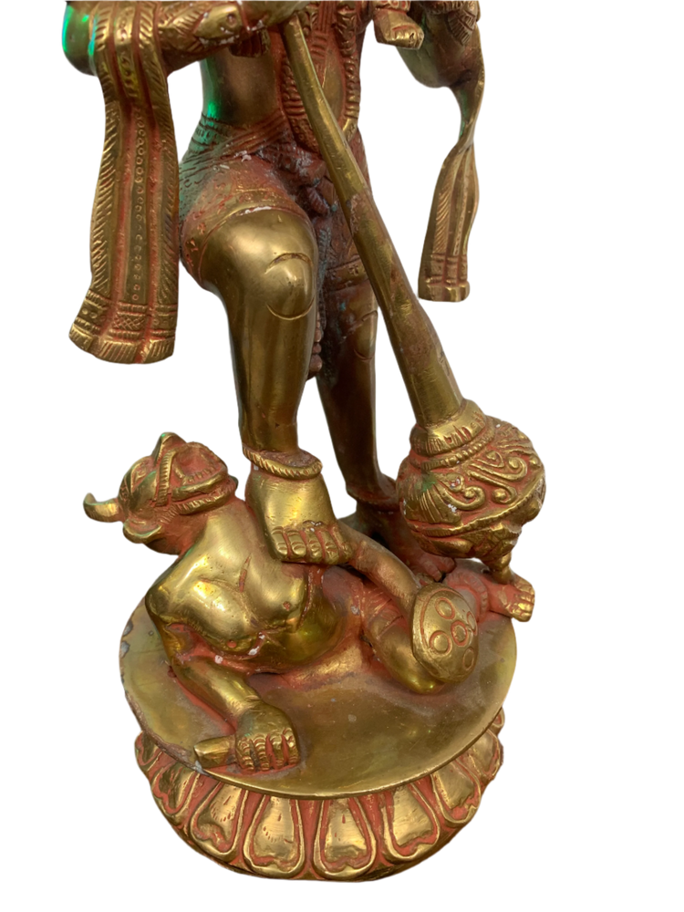 Vintage Solid Brass Statue of Lord Hanumanji, Made in India