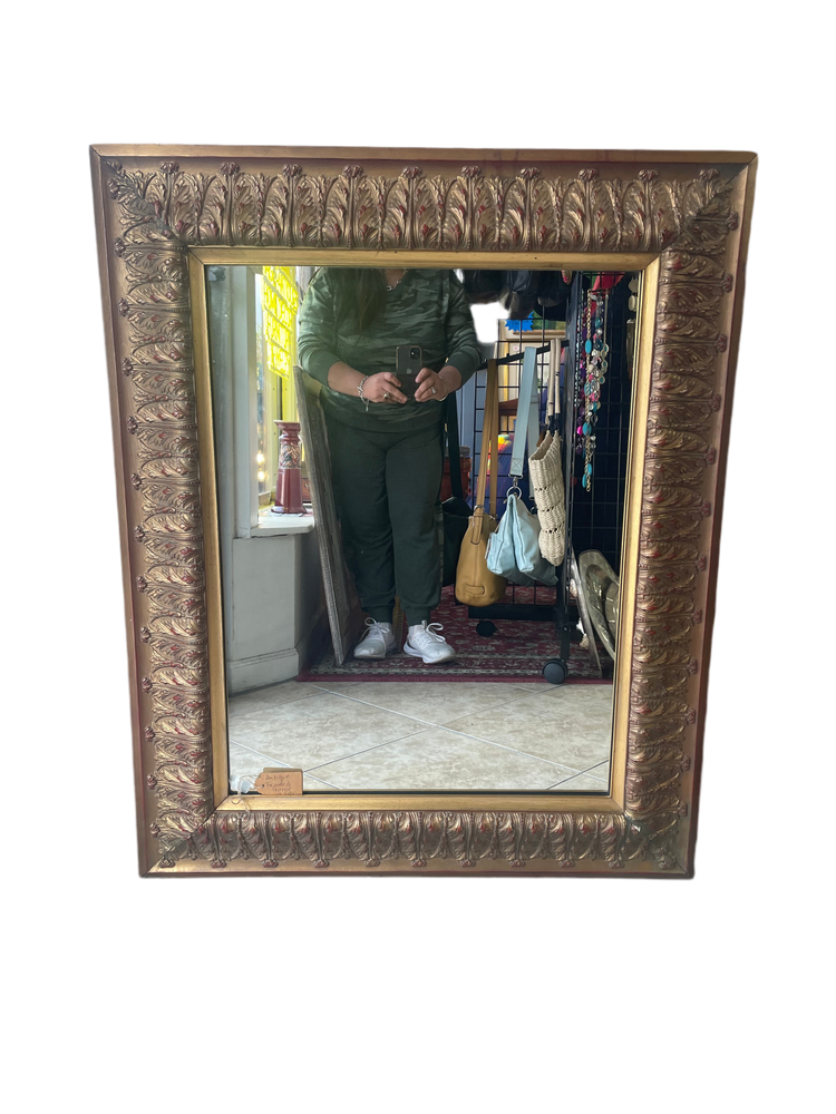 Vintage Mirror with Ornate Gilt Wood Frame