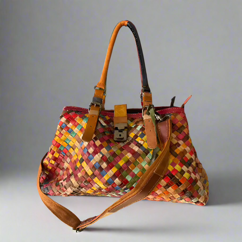Basket weave leather bag online
