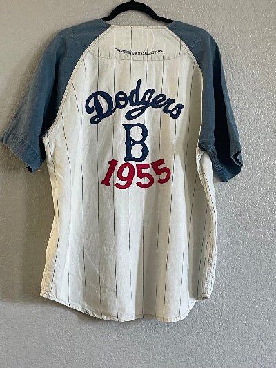 Vintage Brooklyn Baseball Jersey – Mirage First String Pinstripe Shirt Size M