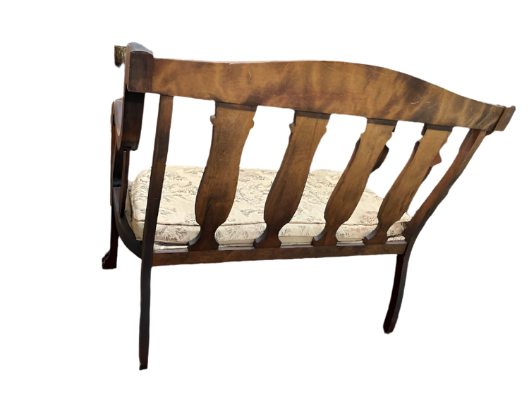1920s Antique Swedish Wooden Bench With Claw Feet