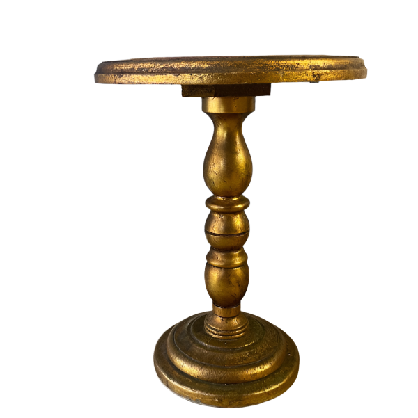 Hand-Painted Wooden Gilded Side Table by Alex Stuard
