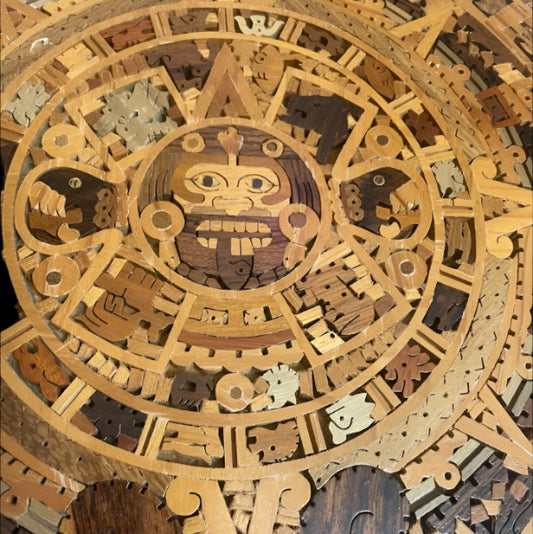 Handcrafted Aztec/Mayan Calendar Sculpture