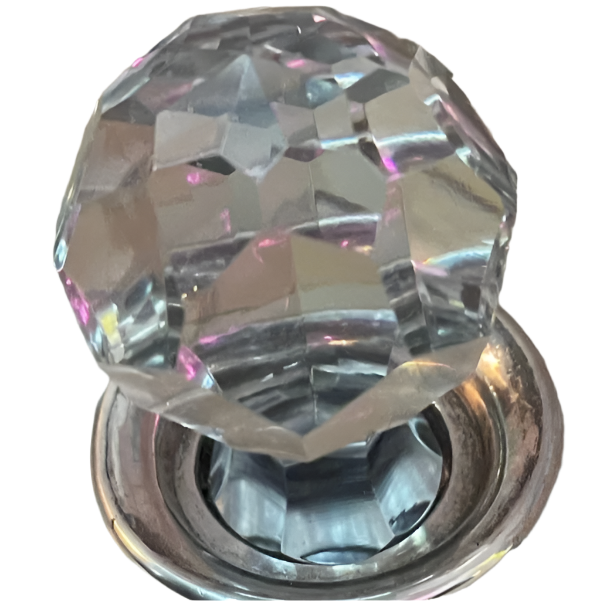 German 800 Silver and Clear Cut Crystal Glass Decanter