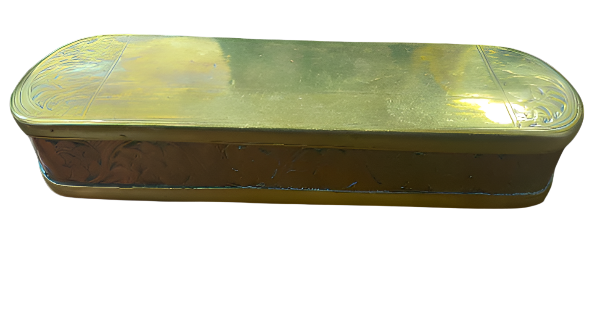 Circa 1780 Antique Brass & Copper Dutch Republic Tobacco Box Jewelry Case