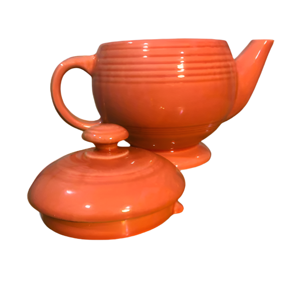 Retro Vintage Orange C Handle Teapot