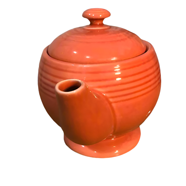 Retro Vintage Orange C Handle Teapot