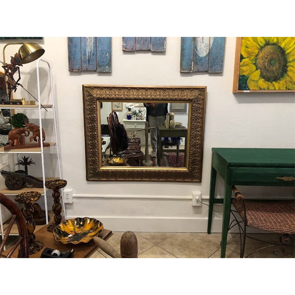 Vintage Mirror with Ornate Gilt Wood Frame