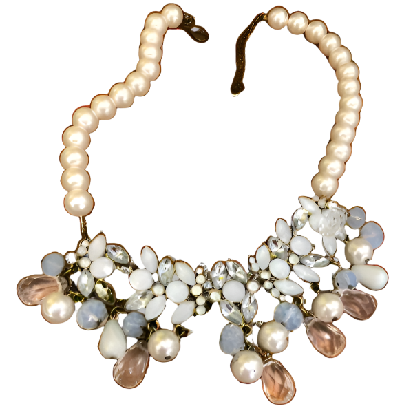 Vintage Multi-Flower Design Cascade Necklace