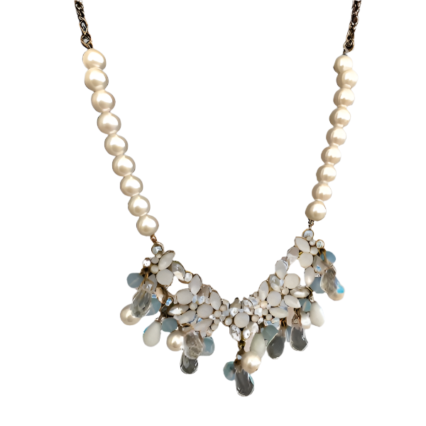 Vintage Multi-Flower Design Cascade Necklace