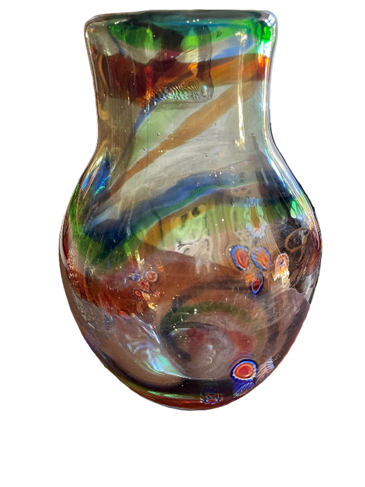 Multicolored glass vase