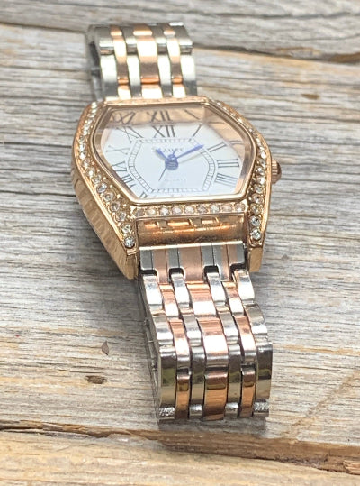 Stauer Women’s Rose Gold Watch with Crystal Bezel