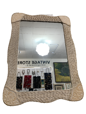 Wicker Mirror Pier one 1 Imports Jamaica Rattan Regency Cottage Tropical Boho