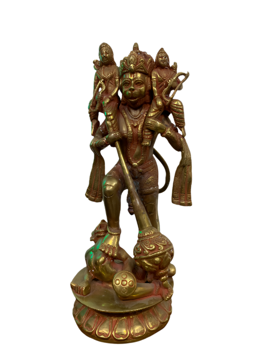 Vintage Solid Brass Statue of Lord Hanumanji, Made in India