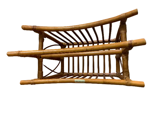 Mid Century Bent Bamboo C&k Importers Magazine Rack