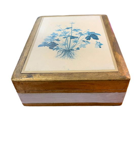 Vintage Ducci Firenze Florentine Box, Powder Blue and Gilt.