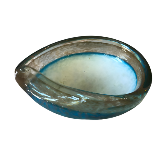 Vintage Hand-Blown Cerulean Blue Bowl