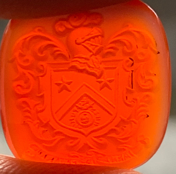 Antique Sardonyx Heraldic Intaglio Seal Stone – 14 × 16 mm