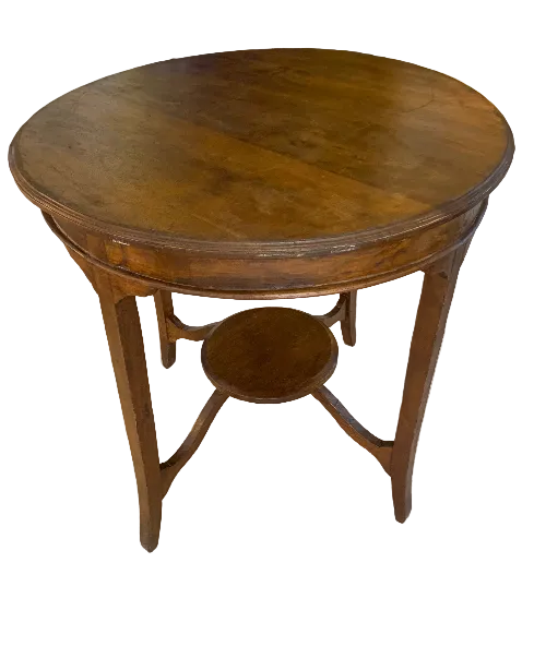 Vintage Solid Wood Oval Side Table French Country Accent Table