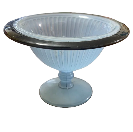 Vintage Art Deco Glass Pedestal Bowl