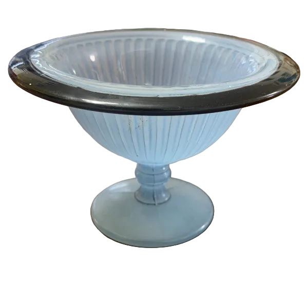 Vintage Art Deco Glass Pedestal Bowl