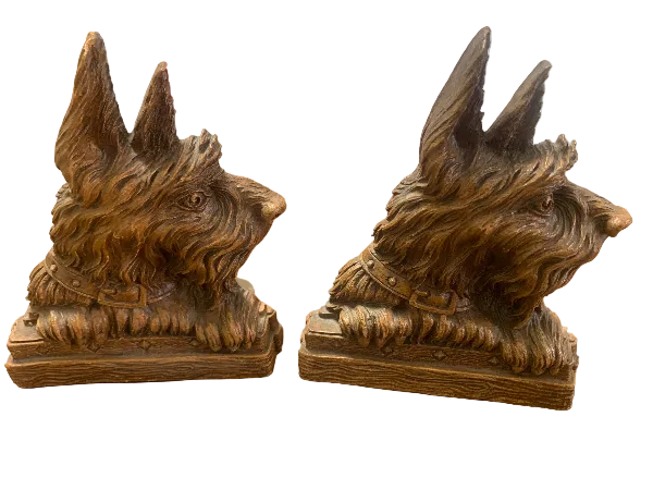 Vintage Bookends Scottish Dog Terrier - Set of Two