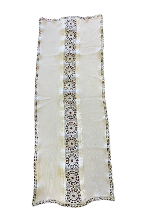 Vintage Deep Beige Decorative Geometric Style Linen