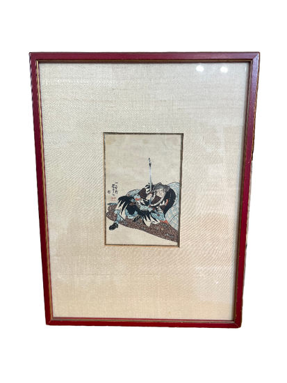 Framed traditional Japanese artwork 