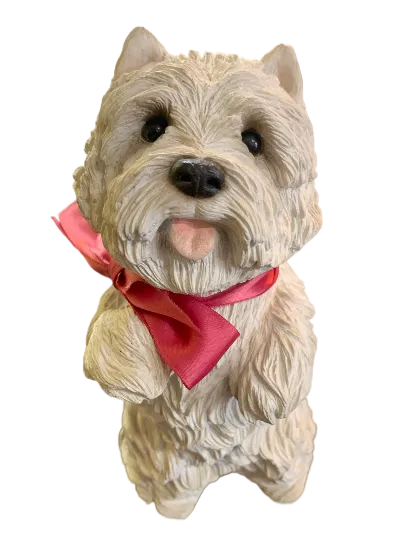 Vintage Figurine West Highland White Terrier Dog Signed