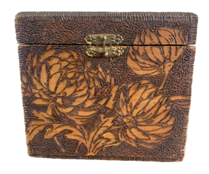 Antique Flemish Art Co. Pyrography Wooden Box