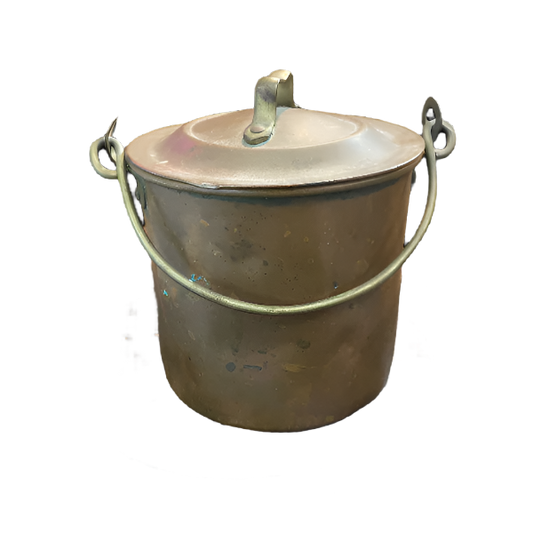 1930s Vintage Handmade Brass Storage Container