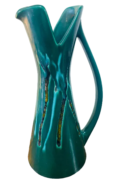 1960s Royal Haeger Emerald Drip Glaze Pitcher
