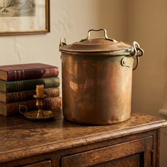 1930s Vintage Handmade Brass Storage Container