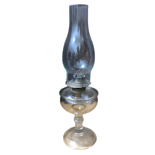 Antique Clear Glass Hurricane Lamp Oil Lamp