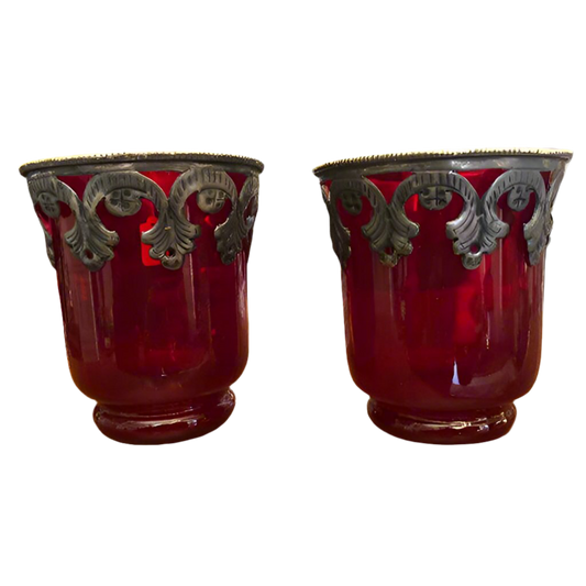 Vintage  Ruby Red Glasses-Set of 2