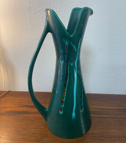 1960s Royal Haeger Emerald Drip Glaze Pitcher