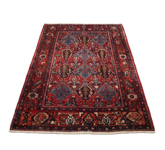 Vintage Persian Hamadan Hand-Knotted Wool Rug