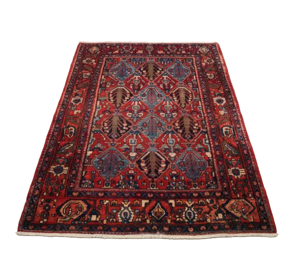Vintage Persian Hamadan Hand-Knotted Wool Rug