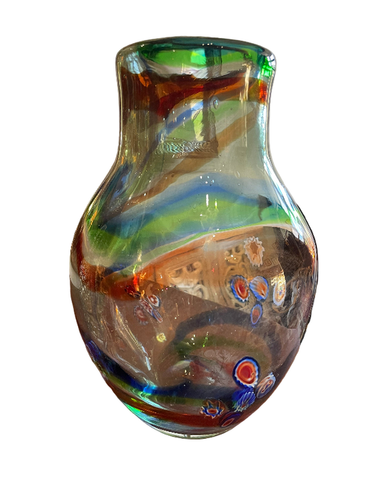 Multicolored glass vase